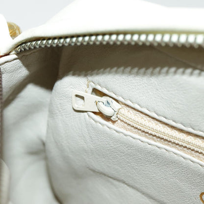 CHANEL V Stitch Shoulder Bag Lamb Skin Gold Beige CC 97147