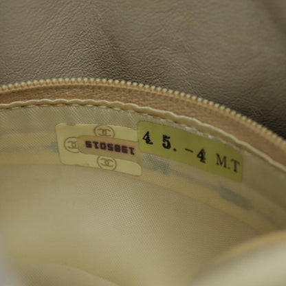 CHANEL V Stitch Shoulder Bag Lamb Skin Gold Beige CC 97147