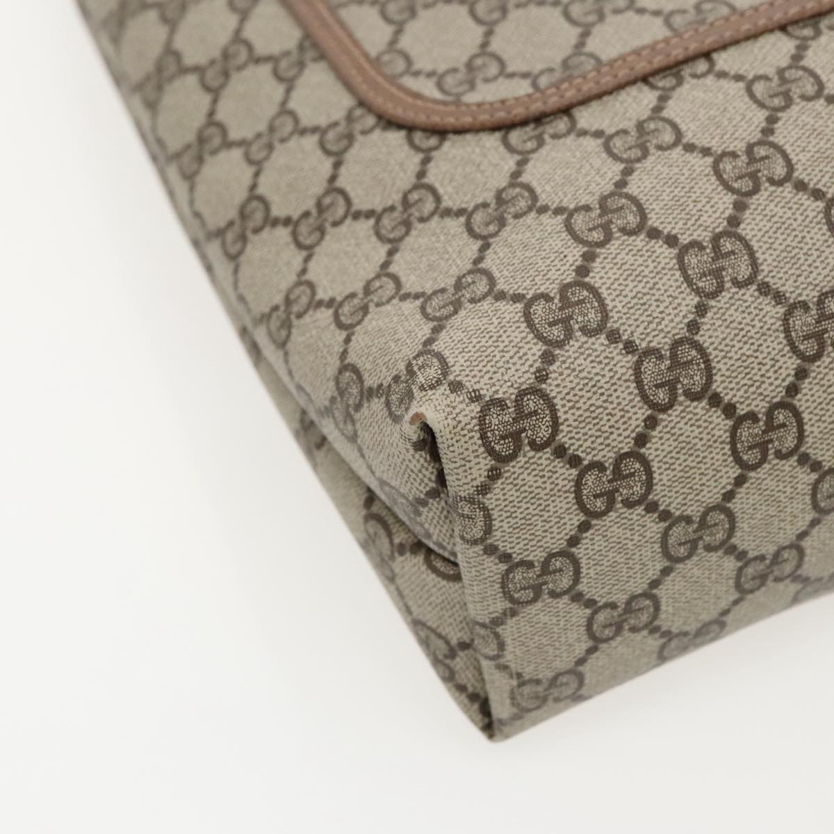 GUCCI GG Supreme Webshire Line Tote Bag PVC Leather Beige 39 02 003  97160