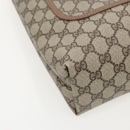 GUCCI GG Supreme Webshire Line Tote Bag PVC Leather Beige 39 02 003  97160