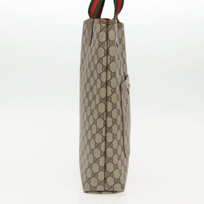GUCCI GG Supreme Webshire Line Tote Bag PVC Leather Beige 39 02 003  97160