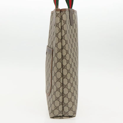 GUCCI GG Supreme Webshire Line Tote Bag PVC Leather Beige 39 02 003  97160