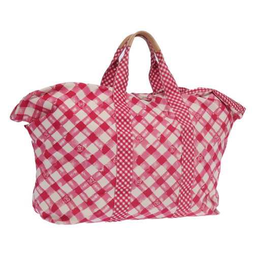 CHANEL Cruise line Tote Bag Canvas Pink CC 97313A