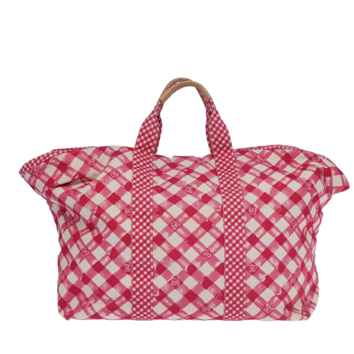 CHANEL Cruise line Tote Bag Canvas Pink CC 97313A