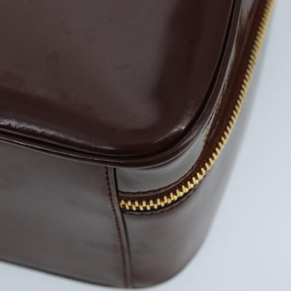 GUCCI Bamboo Vanity Cosmetic Pouch Enamel 2way Brown 000 2040 0323  97359