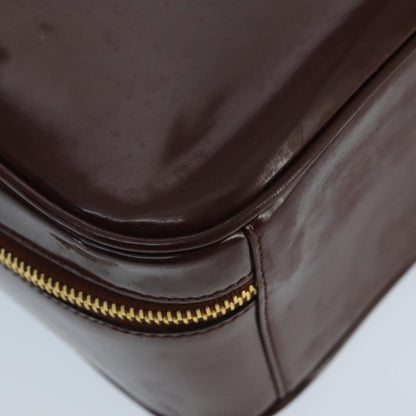 GUCCI Bamboo Vanity Cosmetic Pouch Enamel 2way Brown 000 2040 0323  97359