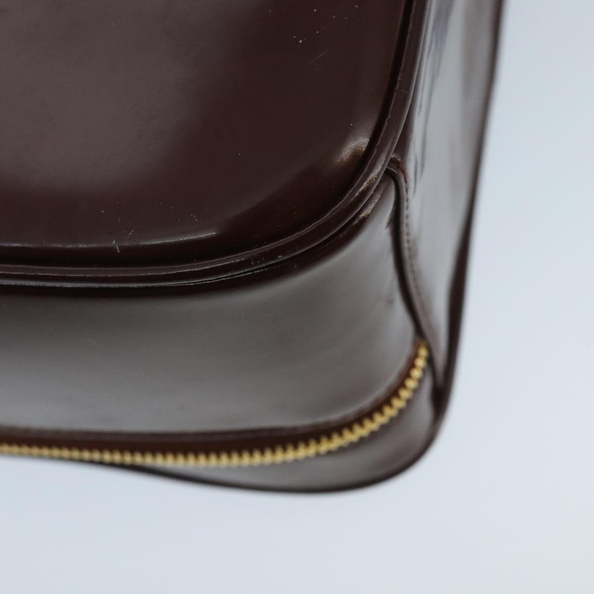 GUCCI Bamboo Vanity Cosmetic Pouch Enamel 2way Brown 000 2040 0323  97359
