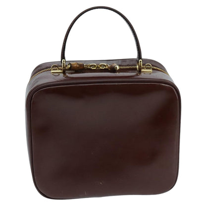 GUCCI Bamboo Vanity Cosmetic Pouch Enamel 2way Brown 000 2040 0323  97359