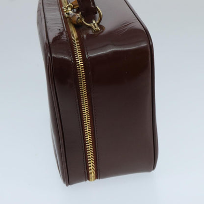 GUCCI Bamboo Vanity Cosmetic Pouch Enamel 2way Brown 000 2040 0323  97359