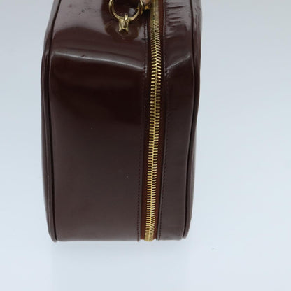GUCCI Bamboo Vanity Cosmetic Pouch Enamel 2way Brown 000 2040 0323  97359