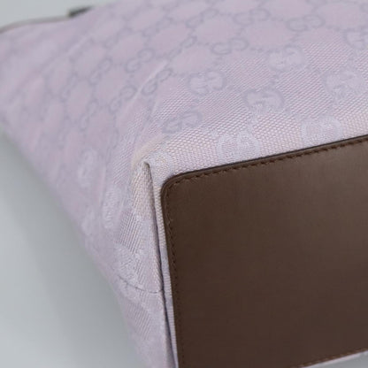 GUCCI GG Canvas Tote Bag Purple Brown Silver 31244  97397