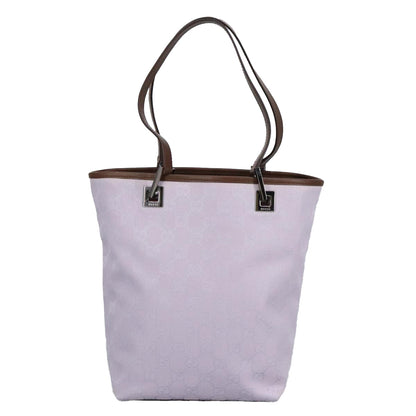 GUCCI GG Canvas Tote Bag Purple Brown Silver 31244  97397