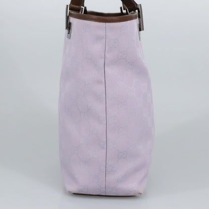 GUCCI GG Canvas Tote Bag Purple Brown Silver 31244  97397
