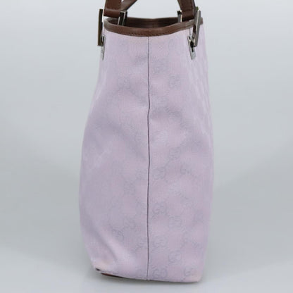 GUCCI GG Canvas Tote Bag Purple Brown Silver 31244  97397
