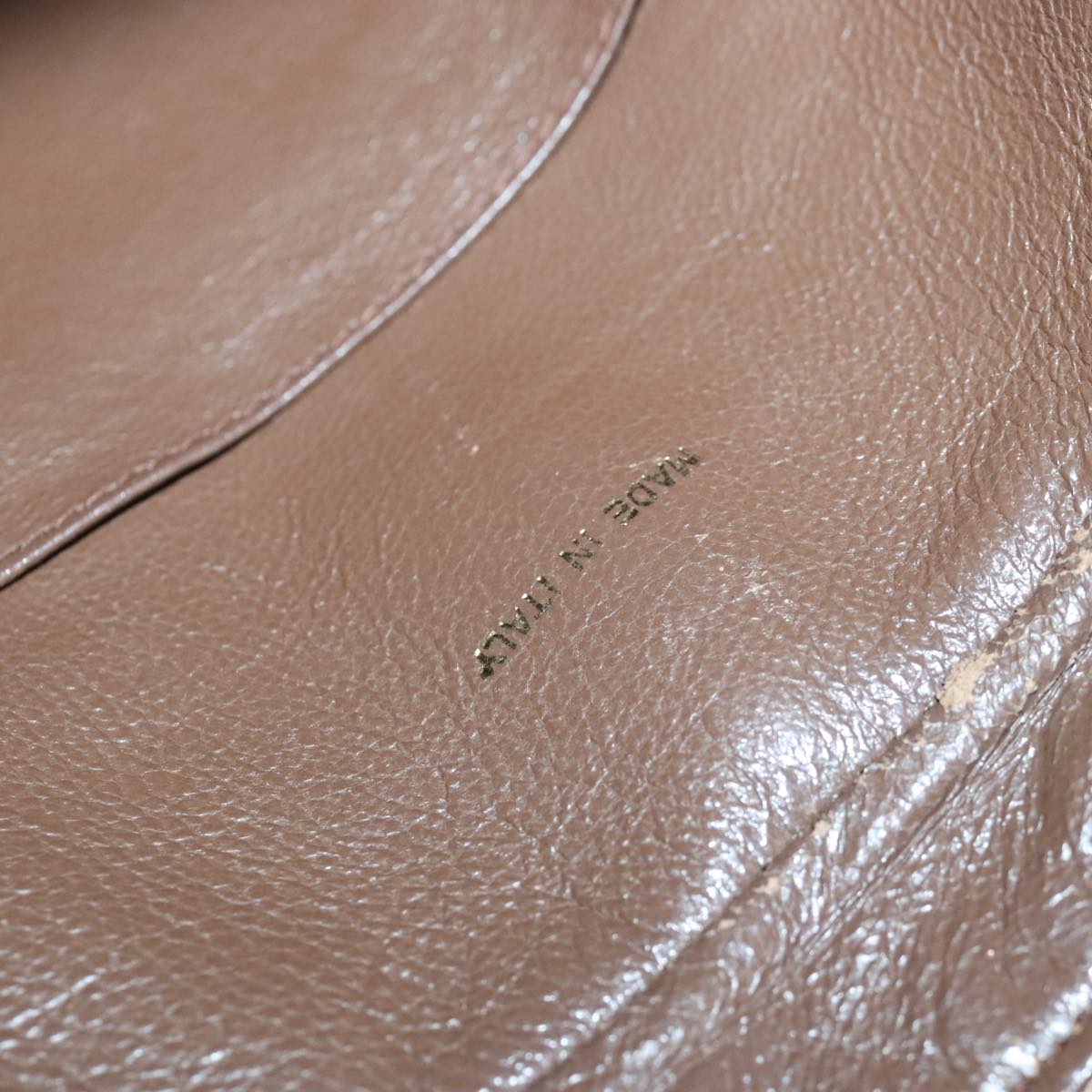 CHANEL Shoulder Bag Caviar Skin Brown Gold CC 97451