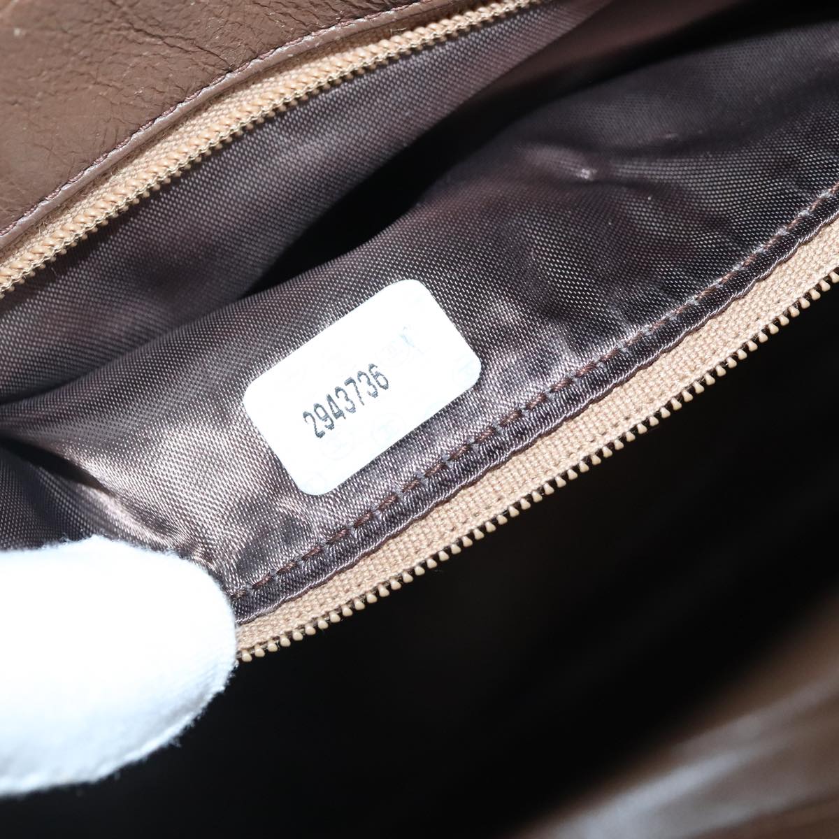 CHANEL Shoulder Bag Caviar Skin Brown Gold CC 97451