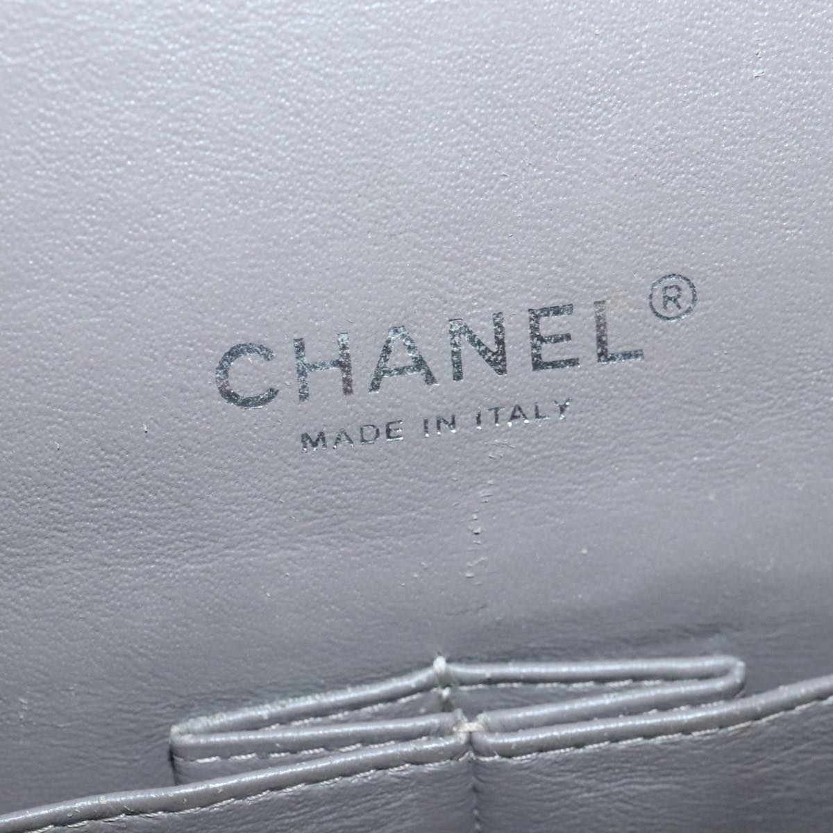 CHANEL Matelasse Chain Shoulder Bag Enamel Brown Silver CC 97455