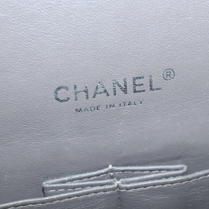 CHANEL Matelasse Chain Shoulder Bag Enamel Brown Silver CC 97455