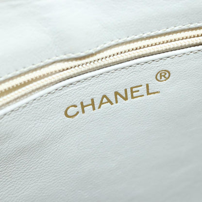 CHANEL Matelasse Chain Shoulder Bag Lamb Skin Beige Gold CC 97457