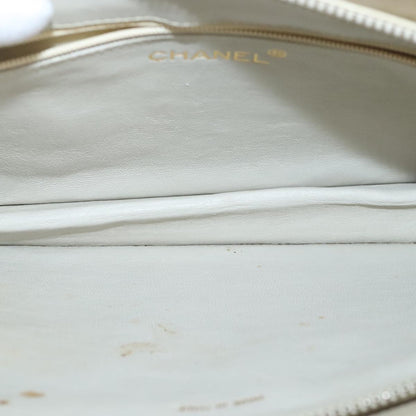 CHANEL Matelasse Chain Shoulder Bag Lamb Skin Beige Gold CC 97457