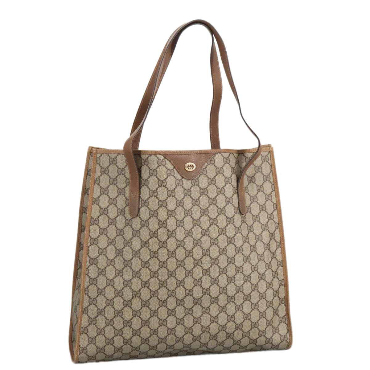 GUCCI GG Supreme Tote Bag PVC Leather Beige Gold 40 02 998  97520