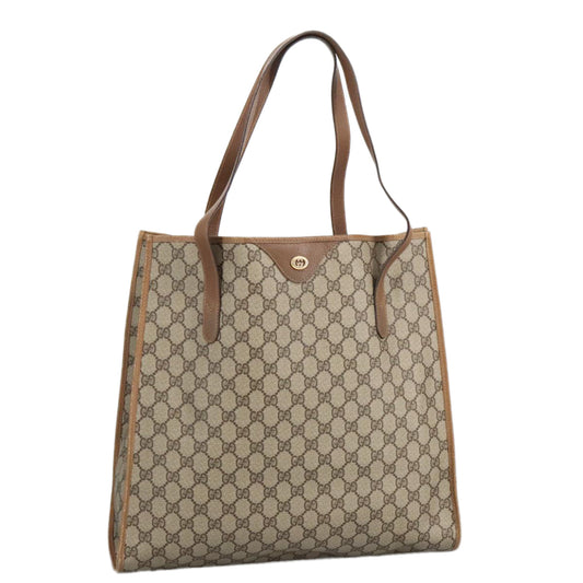 GUCCI GG Supreme Tote Bag PVC Leather Beige Gold 40 02 998  97520