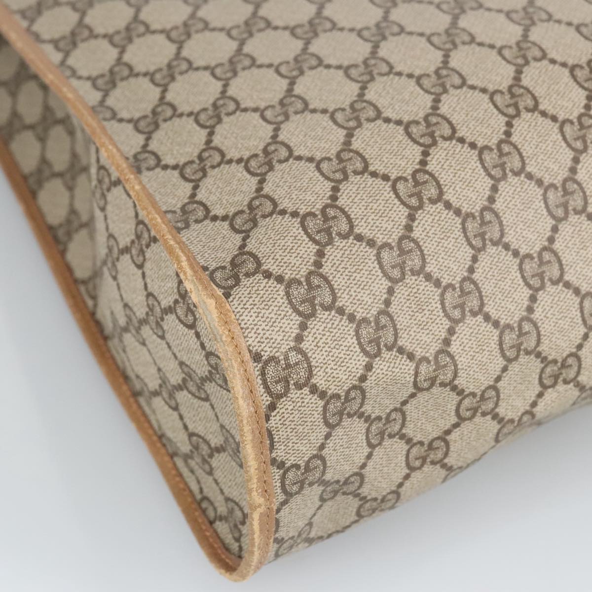 GUCCI GG Supreme Tote Bag PVC Leather Beige Gold 40 02 998  97520