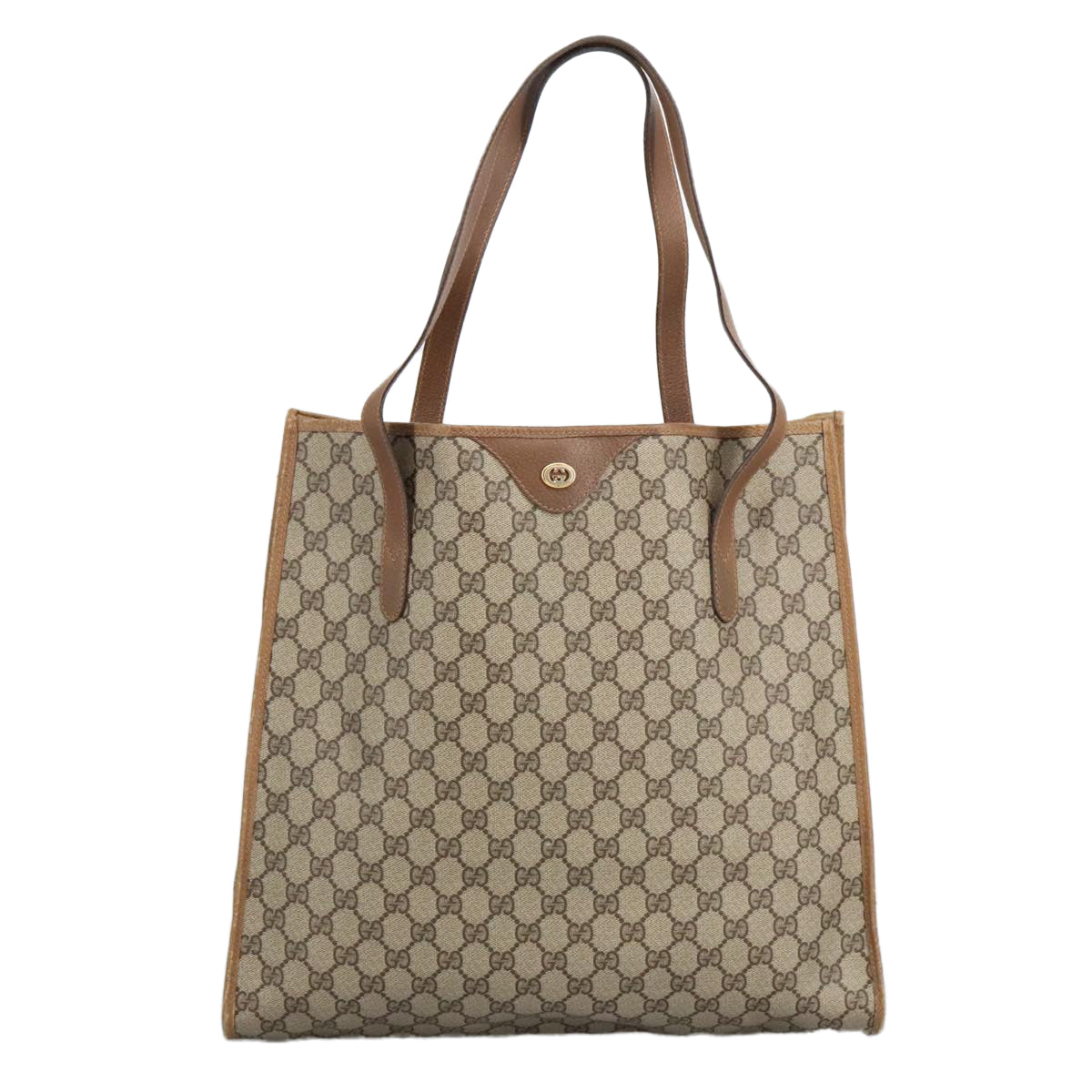 GUCCI GG Supreme Tote Bag PVC Leather Beige Gold 40 02 998  97520