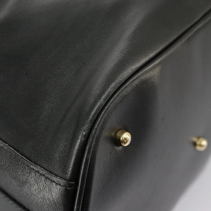 GUCCI Bamboo Hand Bag Leather 2way Black Gold 001 2855 1657 0  97521