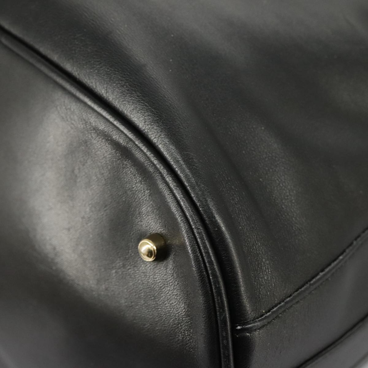 GUCCI Bamboo Hand Bag Leather 2way Black Gold 001 2855 1657 0  97521