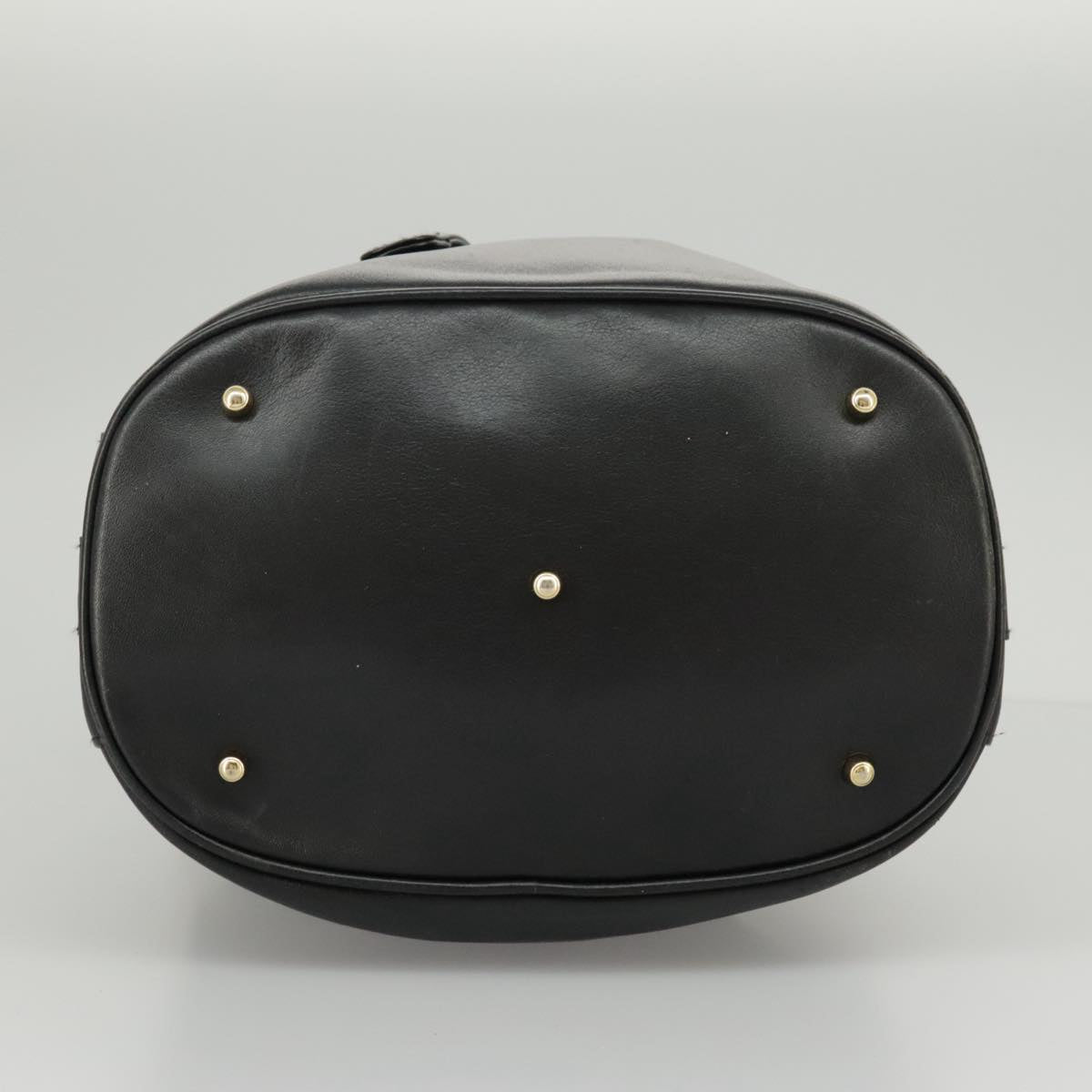GUCCI Bamboo Hand Bag Leather 2way Black Gold 001 2855 1657 0  97521
