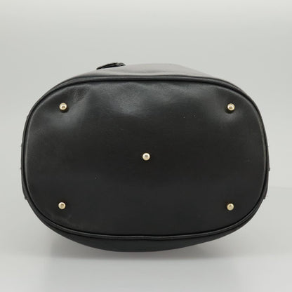 GUCCI Bamboo Hand Bag Leather 2way Black Gold 001 2855 1657 0  97521