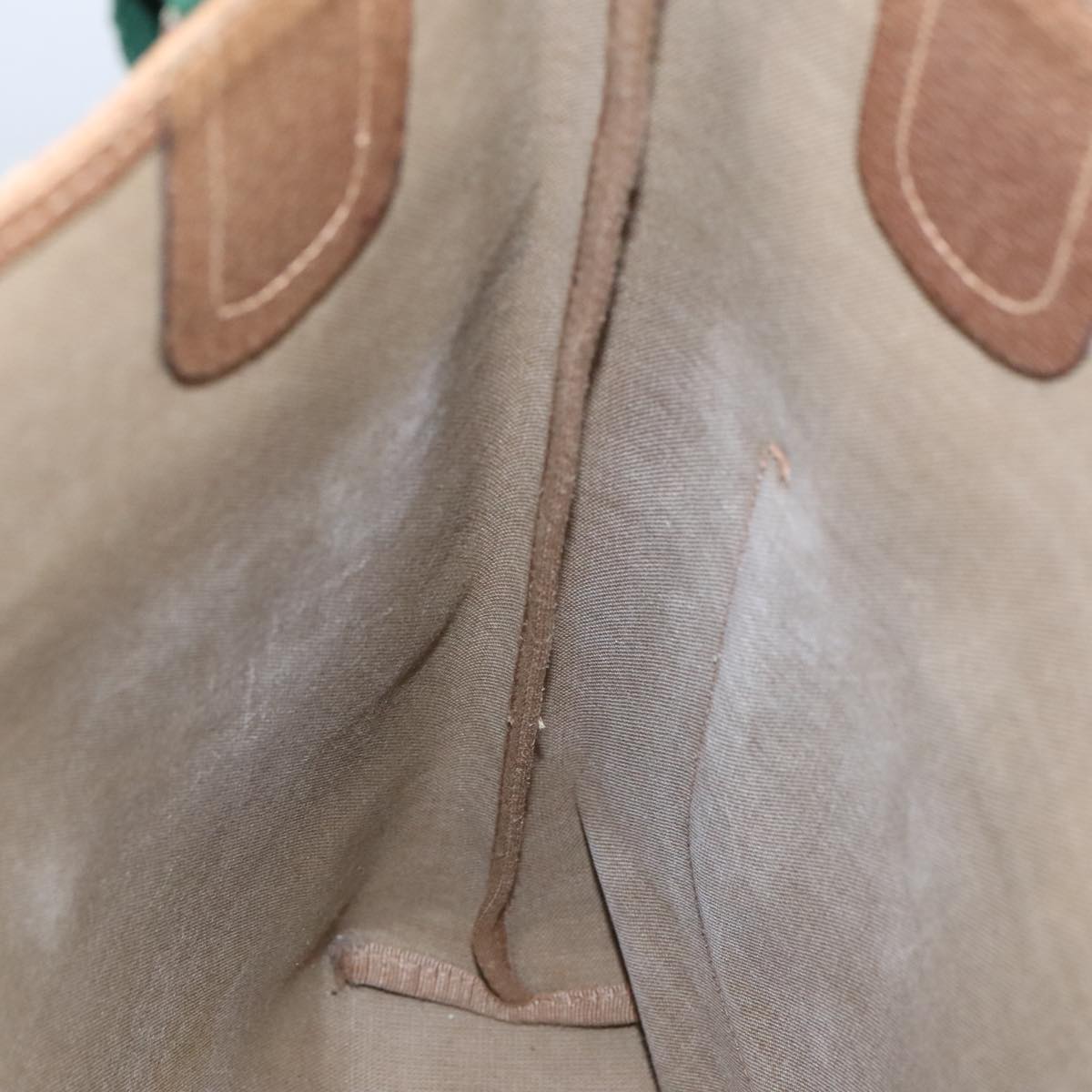 GUCCI GG Supreme Web Sherry Line Tote Bag PVC Leather Beige 89 02 003  97523