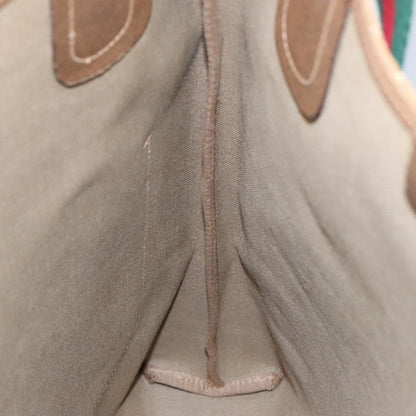 GUCCI GG Supreme Web Sherry Line Tote Bag PVC Leather Beige 89 02 003  97523