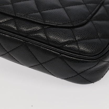 CHANEL Matelasse COCO Mark Chain Shoulder Bag Caviar Skin Black CC 97733A