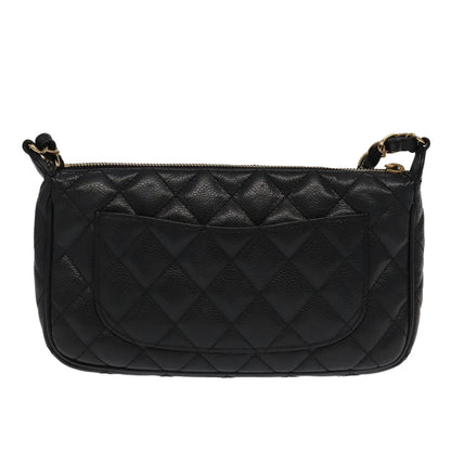 CHANEL Matelasse COCO Mark Chain Shoulder Bag Caviar Skin Black CC 97733A