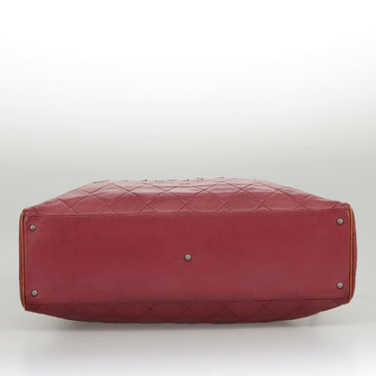 CHANEL Matelasse Boston Bag Caviar Skin Red CC 97743