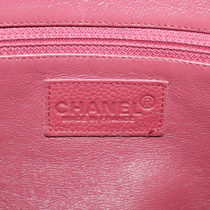 CHANEL Matelasse Boston Bag Caviar Skin Red CC 97743
