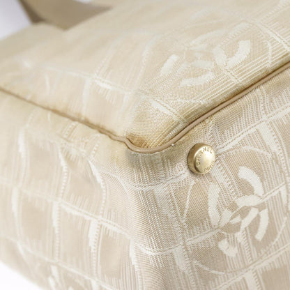 CHANEL New Travel line Tote Bag Nylon Beige Gold CC 97753