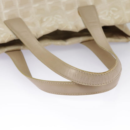 CHANEL New Travel line Tote Bag Nylon Beige Gold CC 97753