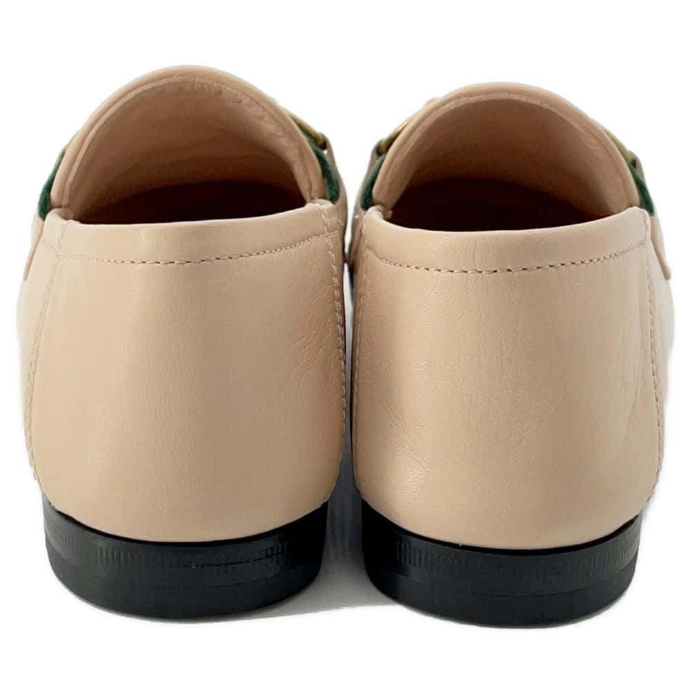 GUCCI Cherie Line Horsebit Loafers Beige 631619 Leather Size 34