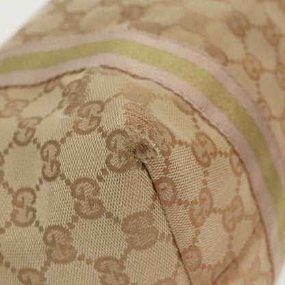 GUCCI GG Canvas Sherry Line Tote Bag Beige Gold pink 137396  98092