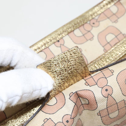 GUCCI GG Canvas Sherry Line Tote Bag Beige Gold pink 137396  98092