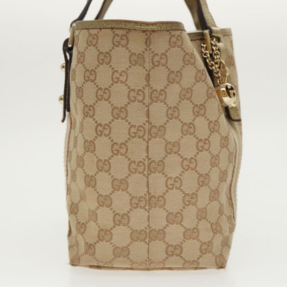 GUCCI GG Canvas Sherry Line Tote Bag Beige Gold pink 137396  98092