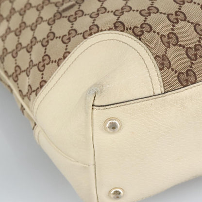 GUCCI GG Canvas Web Sherry Line Tote Bag Beige Gold Red 181779  98094