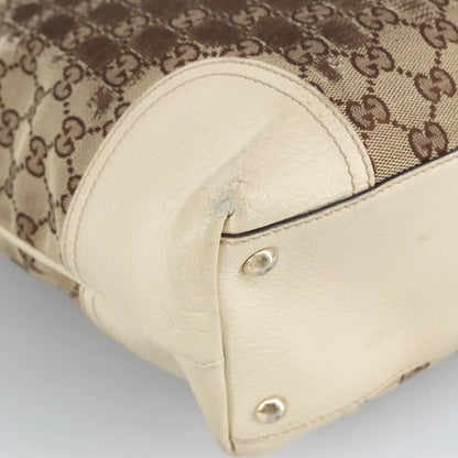 GUCCI GG Canvas Web Sherry Line Tote Bag Beige Gold Red 181779  98094
