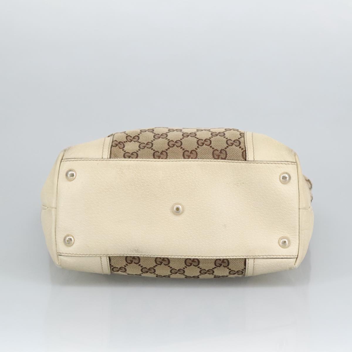 GUCCI GG Canvas Web Sherry Line Tote Bag Beige Gold Red 181779  98094