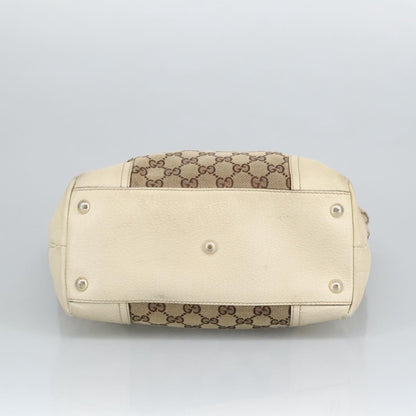 GUCCI GG Canvas Web Sherry Line Tote Bag Beige Gold Red 181779  98094