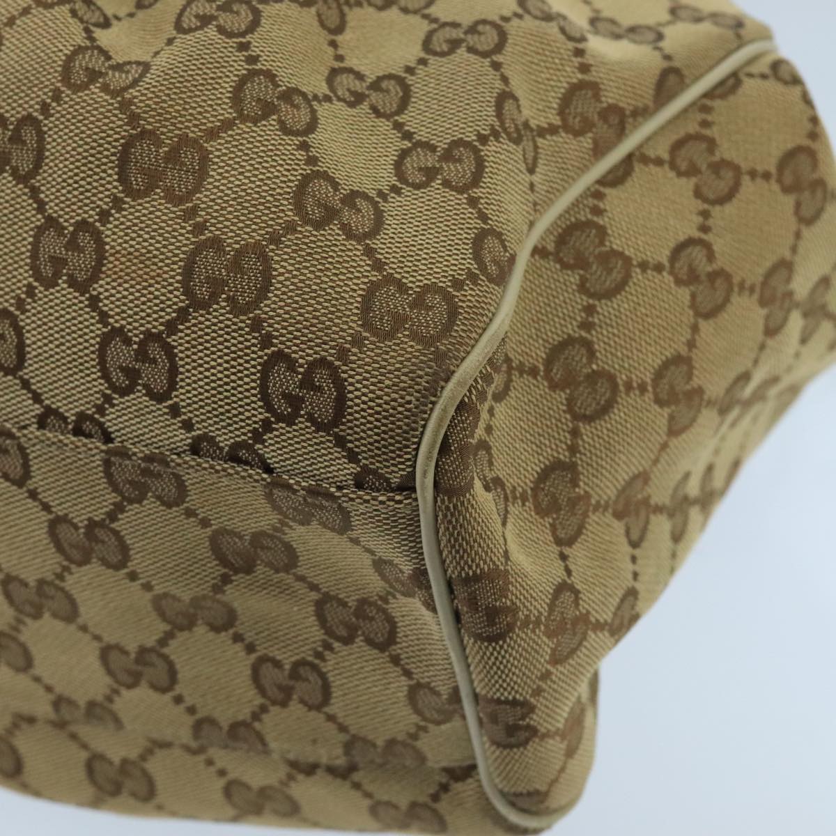 GUCCI GG Canvas Tote Bag Beige Gold 211944  98334