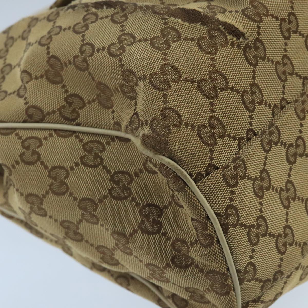 GUCCI GG Canvas Tote Bag Beige Gold 211944  98334